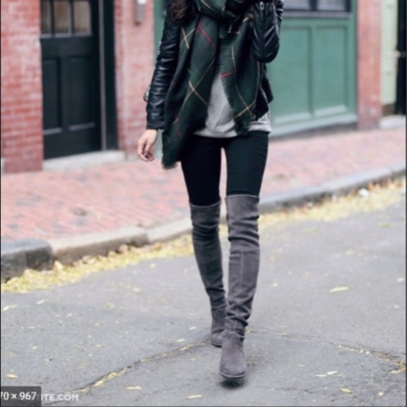 Stuart Weitzman Shoes - Stuart Weitzman Lowland Over-the-Knee Suede Heeled Boots Size 7.5